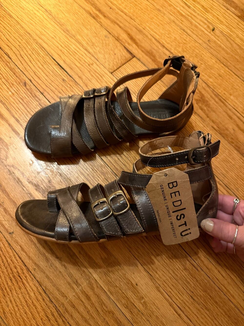 NWT Bed Stu Miya Gladiator Sandal NEW Size 7 Dark Brown Leather Handmade